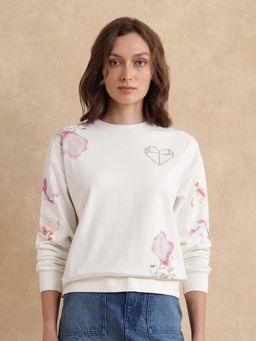 RAREISM - Plume Primary Off White Graphic Print Relaxed Sweatshirt