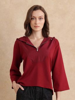 RAREISM - Vancouver Primary Maroon Relaxed Hoodie