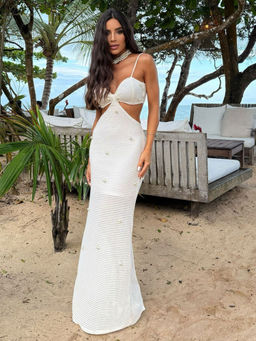 Addery - Ivory White Cut-Out Maxi Dress