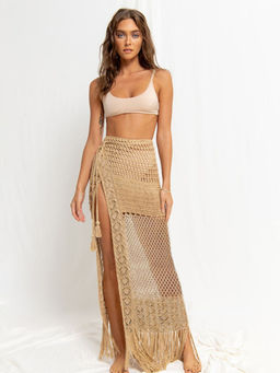 Addery - Golden Sands Crochet Skirt
