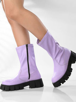 ADORLY - Women Black Block-Heeled Combat Boots