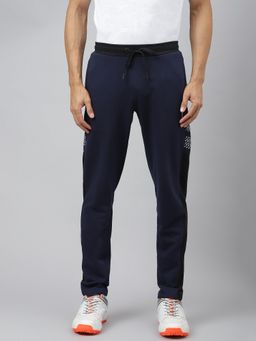 Alcis - Men Graphic Navy Blue Soft Touch Athleisure Track Pant