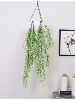 ARICK DECOR - Artificial White Hanging Green Plant Creepers for Decoration (Pack of 2) (2.6 Feet)