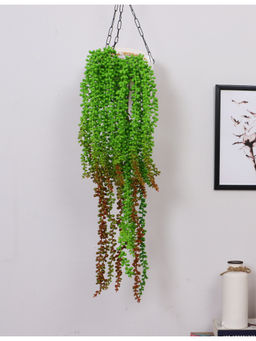 ARICK DECOR - Artificial Red Hanging Green Plant Creepers for Decoration (Pack of 2) (2.6 Feet)