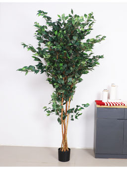 ARICK DECOR - Artificial Green Ficus Plant for Home Decor with Pot (7 Feet)