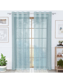 Story@Home - Blue Geometric Polyester Door Curtain