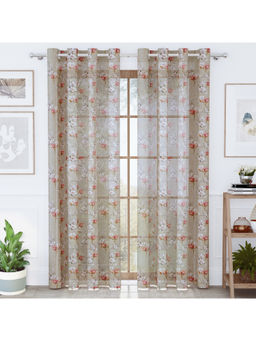 Story@Home - Beige Floral Polyester Door Curtain