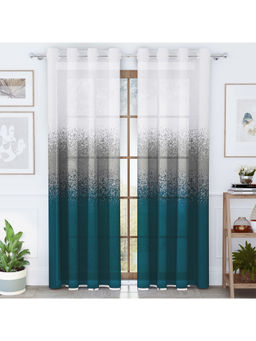 Story@Home - Teal Pixel Polyester Door Curtain