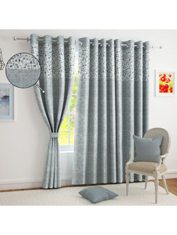 Story@Home - Grey Geometric Polyester Door Curtain