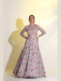 Meenagurnam - Cutdana Sequin Lavender Lehenga With Choli And Dupatta