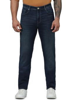CELIO - Men Navy Blue Solid Slim Fit Cotton Knit Denim Jeans