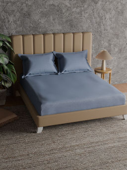 Himeya - 100% Cotton 200 Tc Bedsheet Bedsheet - Cobalt Blue (King)