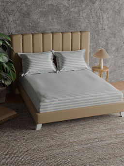 Himeya - 100% Cotton 144 Tc Bedsheet Bedsheet -Denim Corner (Everblue) (King)