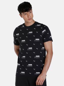 Puma - Ess Logo Power Aop Mens Black T-shirt