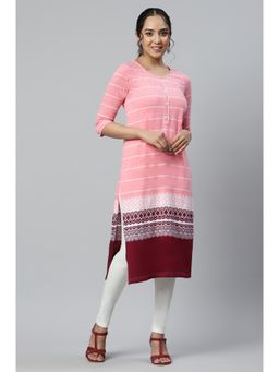Aurelia - Peach Jacquard Knitted Kurta