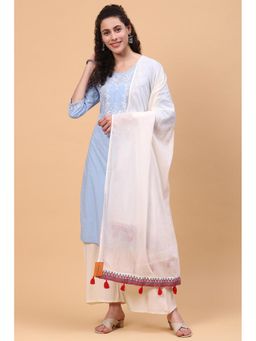Rangriti - Off White Cotton Dupatta