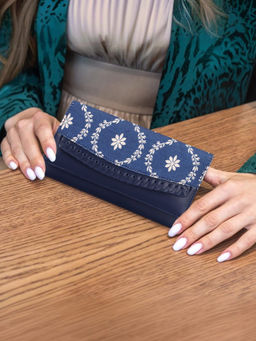 The Clownfish - Blue Ladyluxe Collection Printed Faux Leather Wallet