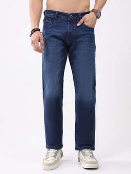 Monte Carlo - Men Blue Straight Fit Solid Jeans