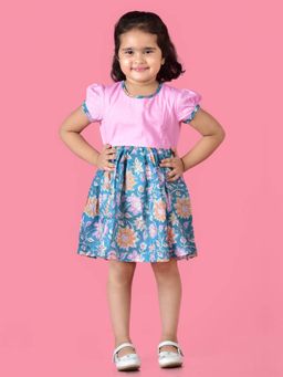 The Cotton Staple - Teal Floral Dress