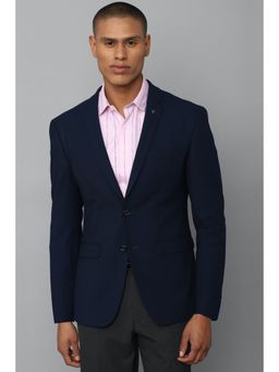 Allen Solly Men Navy Slim Fit Solid Formal Blazer