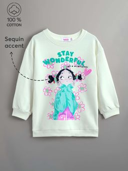 Hopscotch - Terry Sequin Embellished Long Sweatshirt