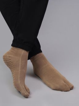 Mint & Oak - Unisex Two Toe Beige Socks For Men & Women