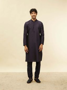 Twamev - Blue Blended Viscose Solid Kurta and Pyjama for Men (Set of 2)