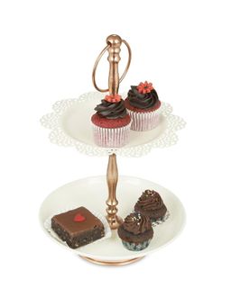 Living With Elan - Mild Steel 2 Tier Cake Cupcake Stand, Multipurpose Serving Stand