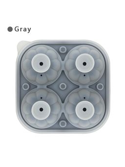 NATURALLY YOURS - 4 Cavity Pumpkin Shaped Ice Tray Clear Lid & Grey Bottom