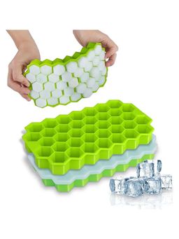 NATURALLY YOURS - Silicone 37 Cavity Honeycomb Ice Tray Green Bottom
