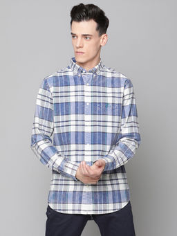 GANT - Mens Blue Checked Regular Fit Shirts