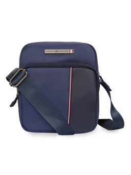 Tommy Hilfiger - Unisex Bellicose Polyester Solid-Plain Cross Body -Navy Blue