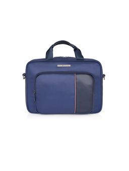 Tommy Hilfiger - Unisex Audubon Polyester Solid-Plain Messenger Bag -Navy Blue