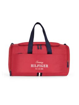 Tommy Hilfiger - Unisex Capshaw Polyester Printed Duffle Bag with Detachable Strap -Red