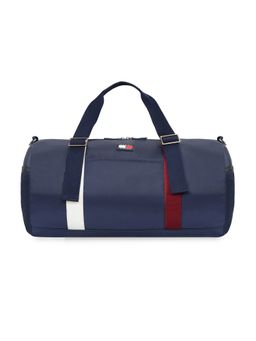 Tommy Hilfiger - Unisex Sitkin Polyester Solid-Plain Duffle Bag with Detachable Strap -Navy Blue