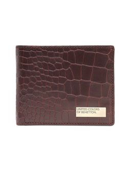 United Colors of Benetton - Carlow Leather Textured Brown Wallet