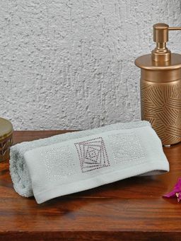 At Home by Nilkamal - Arias Super Soft 500 GSM Cotton Hand Towel (Blue) (M)