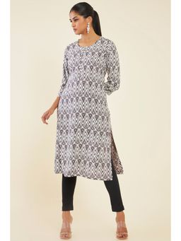 Soch - Women Maroon Rayon Printed Kurta