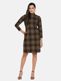 Powersutra - Warm Checkered Tweed Dress - Green