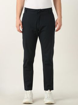 R&B - Solid Slim Men Navy Blue Pant
