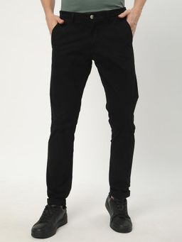 R&B - Solid Slim Men Black Chino