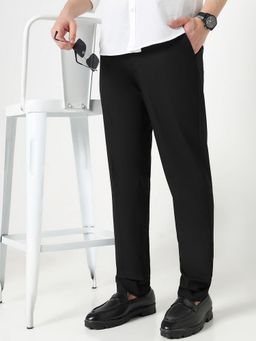 R&B - Solid Slim Men Black Pant