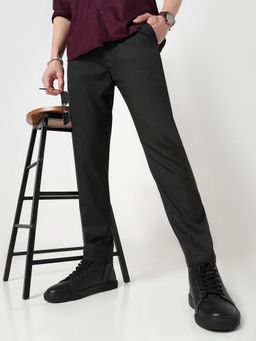 R&B - Solid Slim Men Charcoal Pant