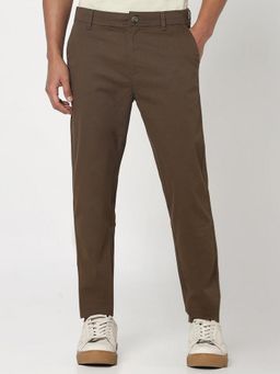 R&B - Solid Slim Men Brown Chino