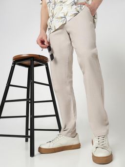 R&B - Solid Regular Men Grey Pant