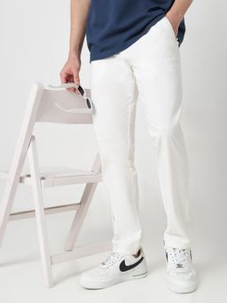 R&B - Solid Regular Men White Pant