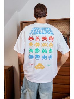 Bonkers Corner - Arcade Feelings Oversized Men's White T-Shirt