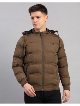 Monte Carlo - Men Brown Polyester Blend Hooded Jackets