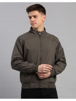 Monte Carlo - Men Grey Polyester Blend High Neck Winter Jacket