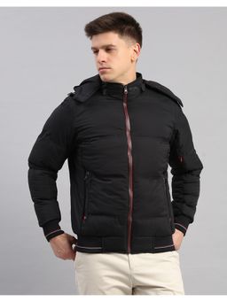 Monte Carlo - Men Black Polyester Blend Hooded Jackets